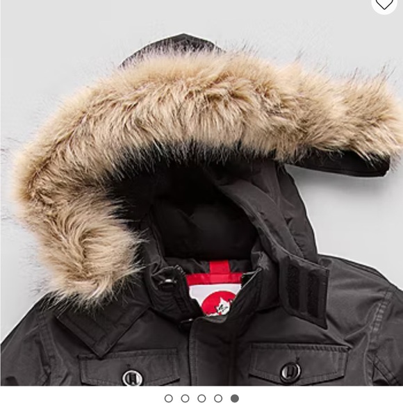 Black Hooded Jacket with Fur Trim
